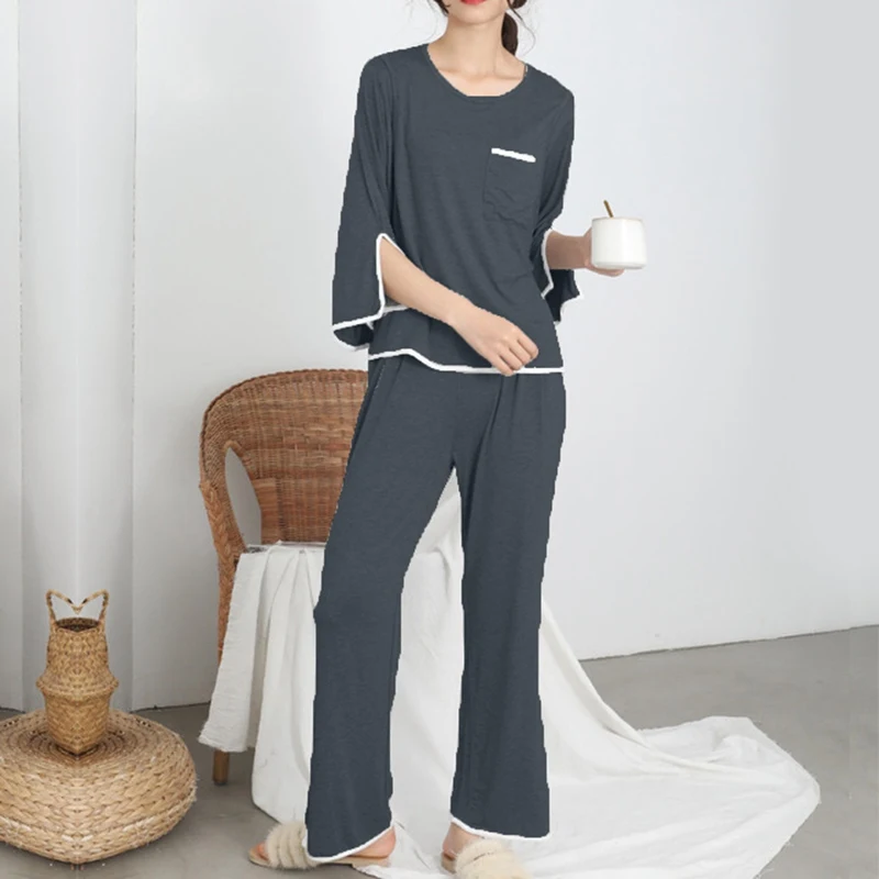 С длинным рукавом для будущих мам кормящих Хлопковая пижама Беременность халат