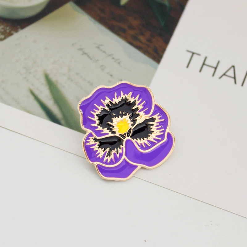 Фиолетовая Цветочная заколка с героями мультфильмов фиолетовая Брошь женская