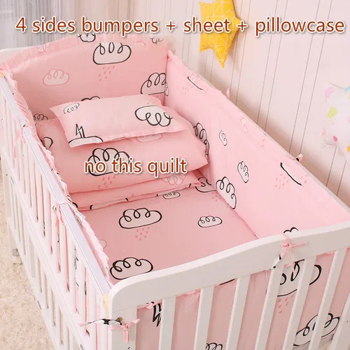 6 pcs set 6 шт. постельных принадлежностей, постельное белье для новорожденных малышей, Детские бамперы с защитой от столкновений, моющаяся детская кроватка, Комплект постельного белья для малышей, комплект бамперов для кроватки - Цвет: 6 pcs set