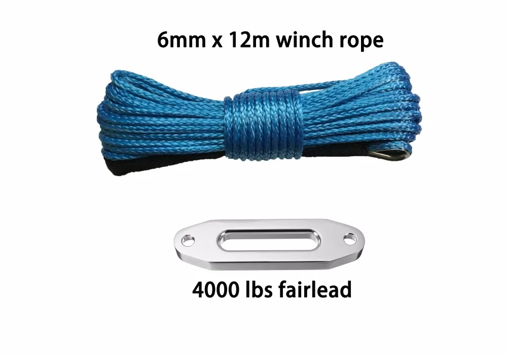 Плазменный кабель 6 мм x 12 м синтетическая лебедка fairlead 4000 фунтов веревка uhmwpe с