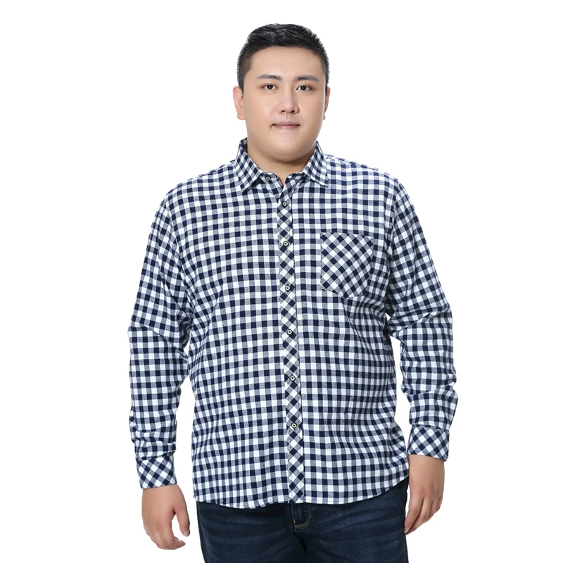 Высокое качество, большие размеры 6XL 7XL, клетчатая хлопковая деловая Повседневная рубашка с длинным рукавом, мужская мода 110 кг 120 кг, Распродажа по низкой цене