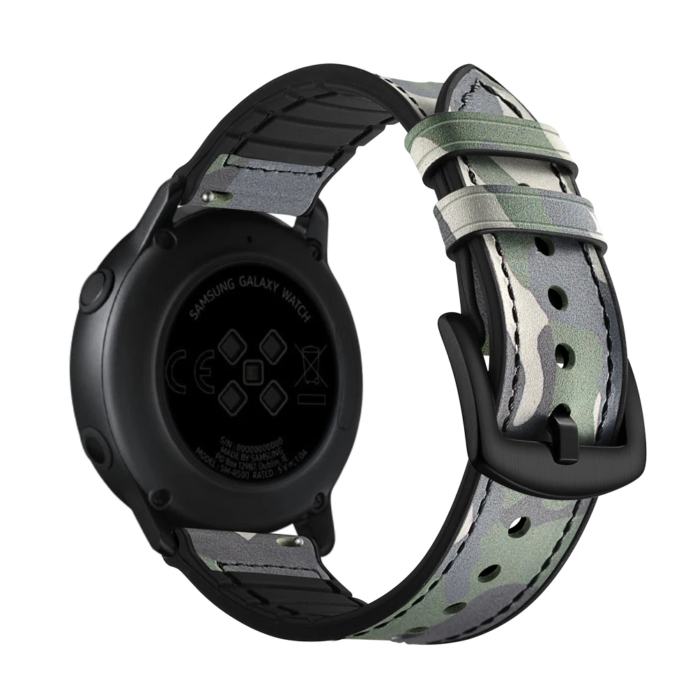 8 цветов силиконовый ремешок из натуральной кожи для samsung Galaxy Watch активный Камуфляжный узор наручный браслет ремешок для часов