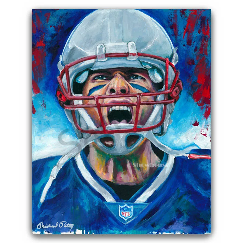 Американский футбол суперзвезда Том Брэди TB алмазная живопись полный квадратный полный дрель 5D DIY спортивный плакат мозаика Набор для вышивки крестом - Цвет: PB-003