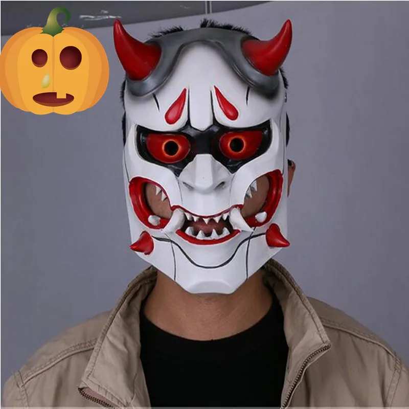 

Top Grade Resin Movie Japanese Buddhist Evil Oni Noh Hannya Mask Theme Masquerade Party Terror Masks Full Face Horror Mask toys
