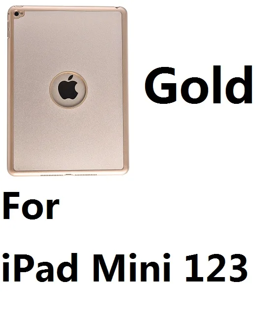 For Mini 123 Gold Алюминиевый сплав, 7 цветов, светодиодный чехол-клавиатура с подсветкой Bluetooth, чехол для iPad Mini 1234 Air 1 2 iPad 9,7 Pro 9,7 Pro 10 - Цвет: For Mini 123 Gold