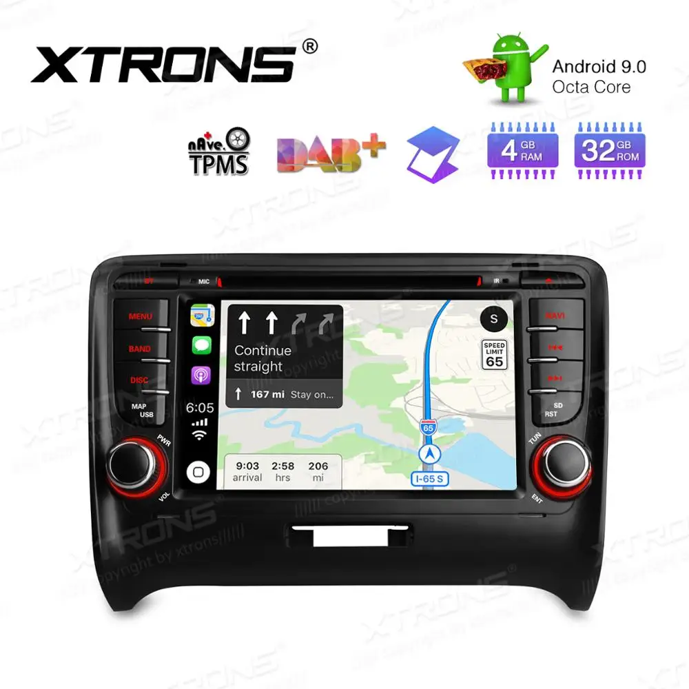 XTRONS 2 Din 7 &quotAndroid 9 0 Octa Core gps навигации автомобильное радио DVD плеер для Audi TT MK2 8J 2006 2007