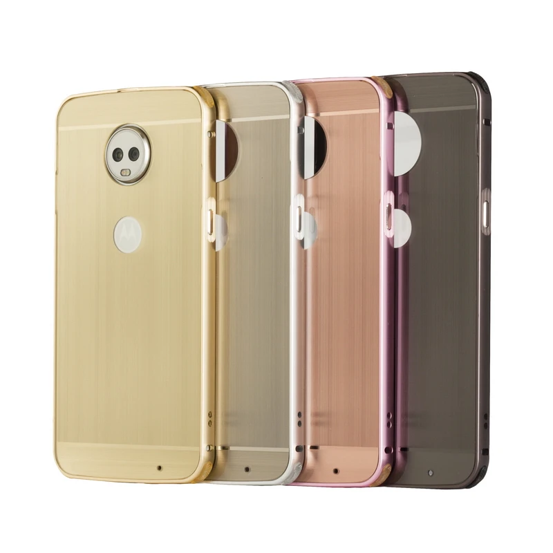 For Motorola Moto Z3 Play Case Aluminum Metal Bumper Brushed PC Hard Back Shockproof Skin Cover |