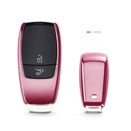pink ТПУ чехол для автомобильных ключей, защитный мягкий чехол для Mercedes Benz E Class W213 S class, аксессуары для автомобиля - Название цвета: pink
