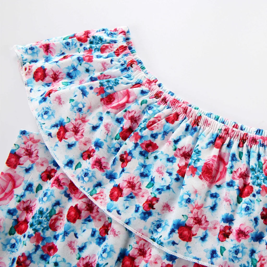 Детские топы с открытыми плечами и оборками для маленьких девочек однотонные