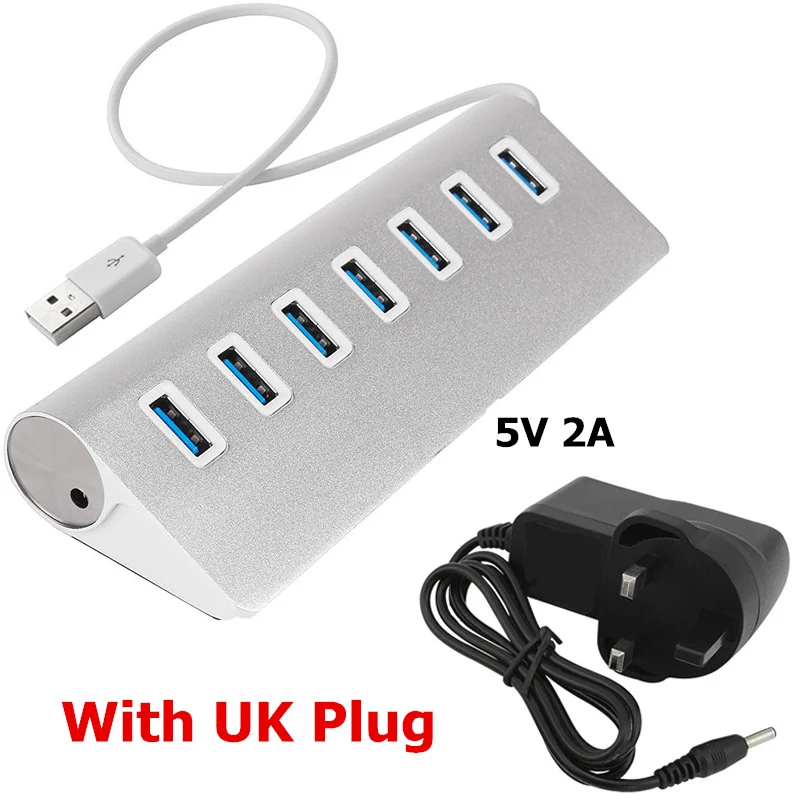 Usb-хаб 3,0 7 портов Мульти USB 3,0 концентратор разветвитель с адаптером питания USB Hab высокоскоростной 5 Гбит/с USB разветвитель 3 хаба для ПК ноутбука