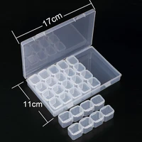 28 slots diamond embroidery box diamond painting accessory case clear plastic beads display storage boxes cross stitch tools gx