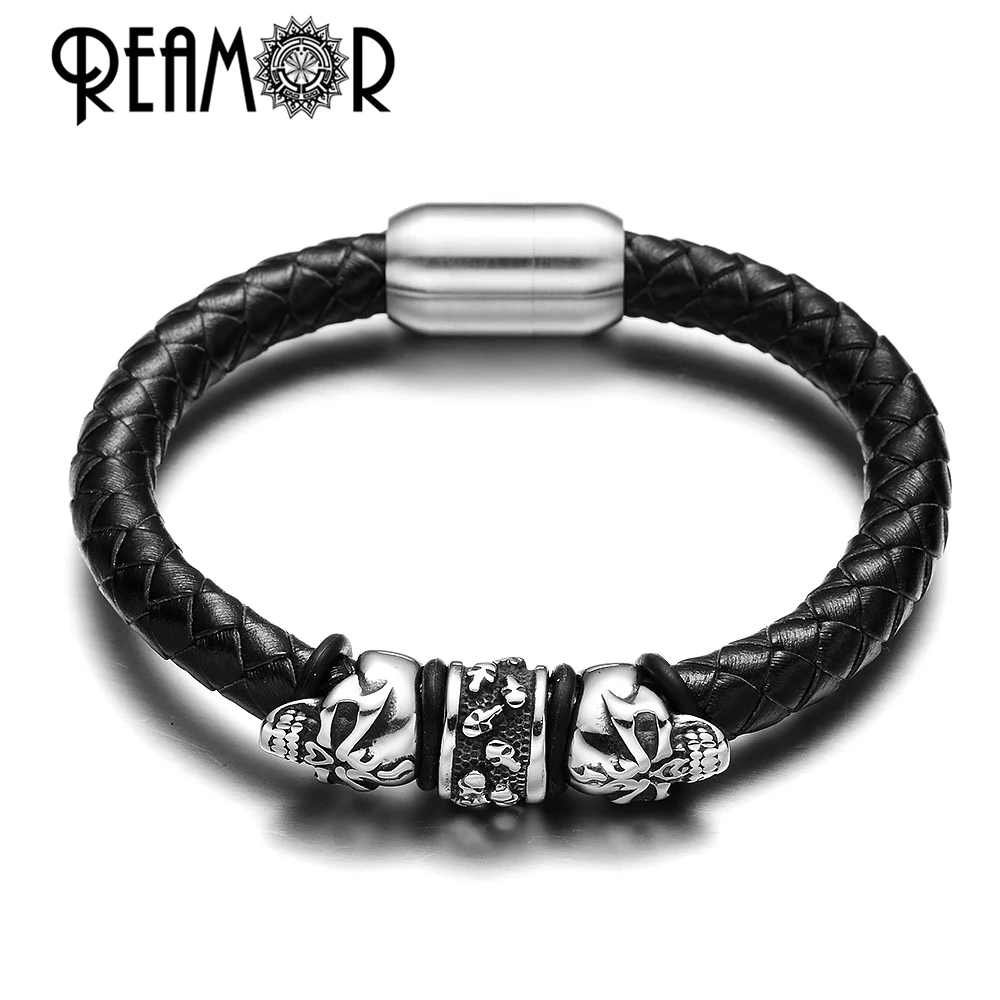 Бусины Из Нержавеющей Стали REAMOR 316L готические бусины в стиле панк с черепами