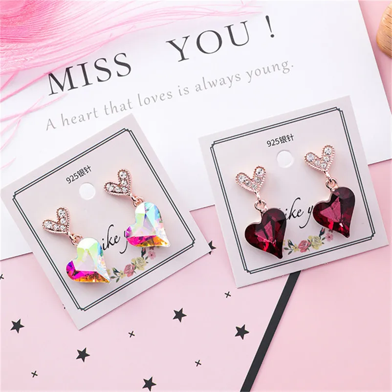 2019 модные серьги-гвоздики для женщин украшенные искусственными камнями серьги в