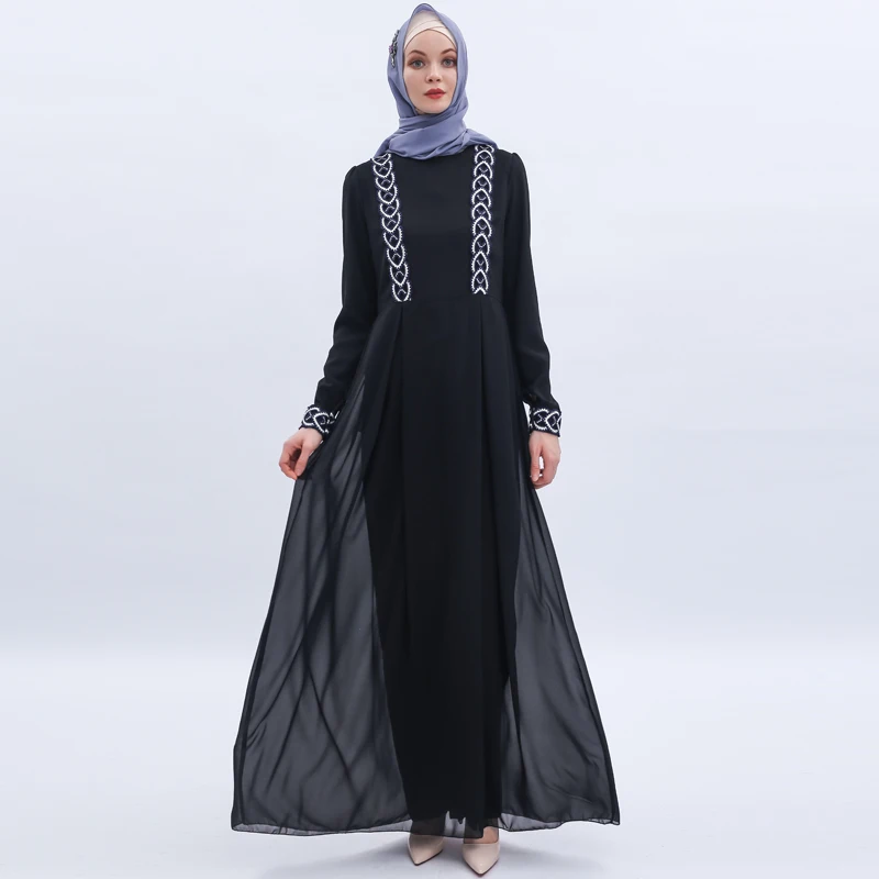 Мусульманское платье в турецком стиле женское кружевное с вышивкой Caftan большой