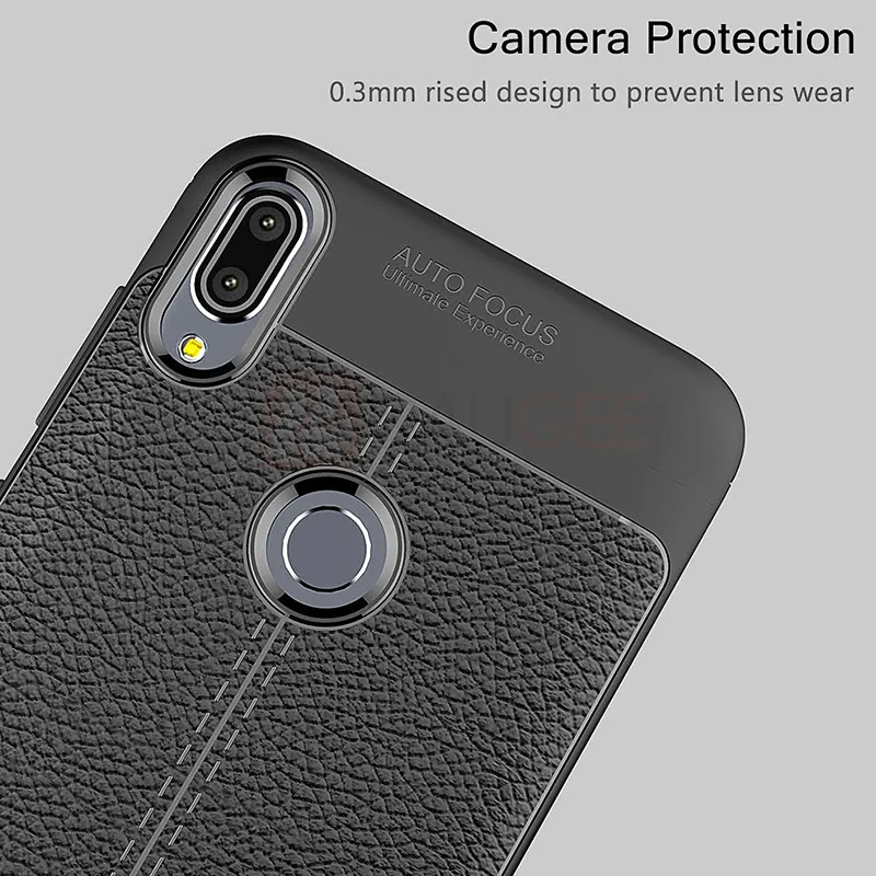 Прочный чехол для ASUS Zenfone Max Pro M2 ZB631KL на ZB633KL с кожаной текстурой силиконовый