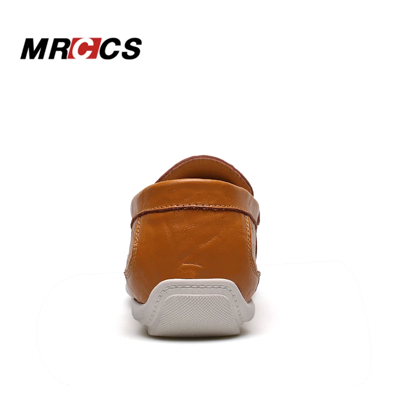 MRCCS/очень удобные мужские кожаные лоферы однотонные водонепроницаемые мокасины