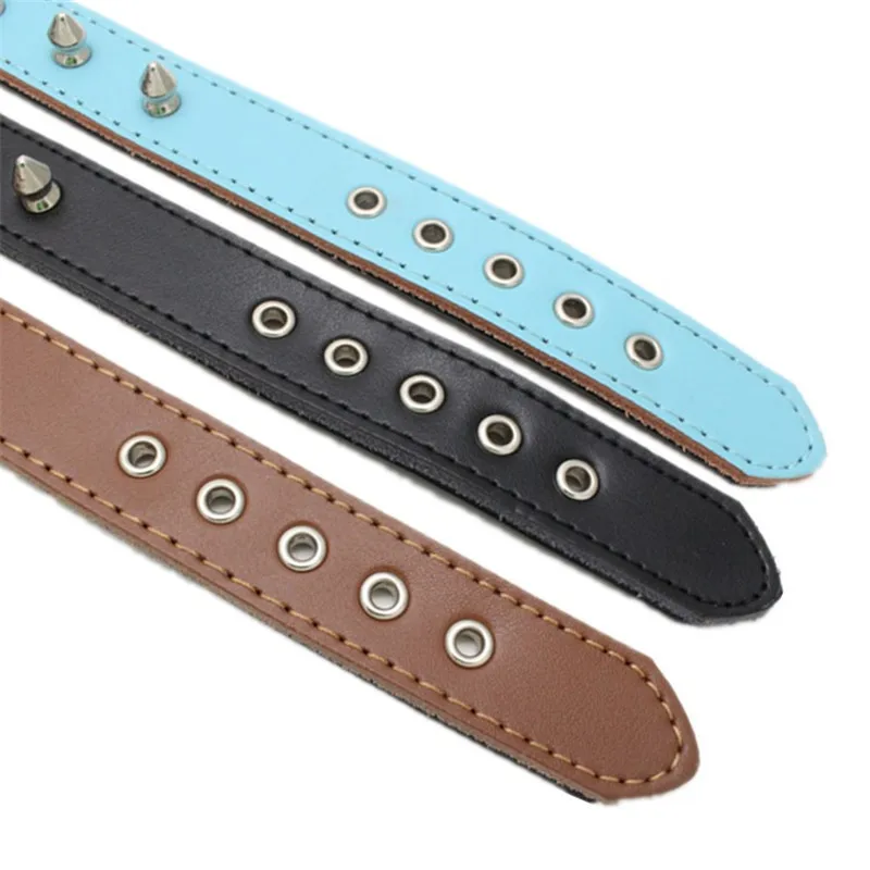 Ошейники для собак в стиле панк ошейник питомцев регулируемый кожаный с