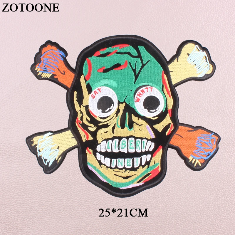 ZOTOONE нашивка в стиле панк, мотоцикл, Череп, железная аппликация для одежды, куртка, железная нашивка в виде буквы орла, нашивка для одежды E - Цвет: 22