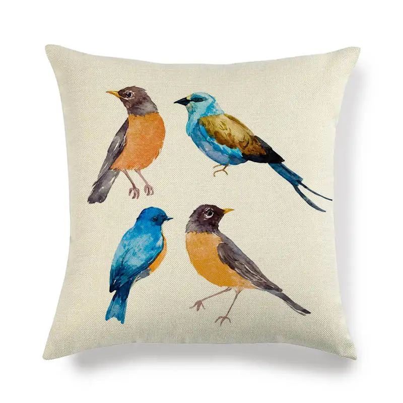 45 см* 45 см акварель Kingfisher и Swallow лен/хлопковая подушка для дивана Чехлы диванная Подушка Обложка Домашняя Декоративная Подушка Чехлы - Цвет: 9