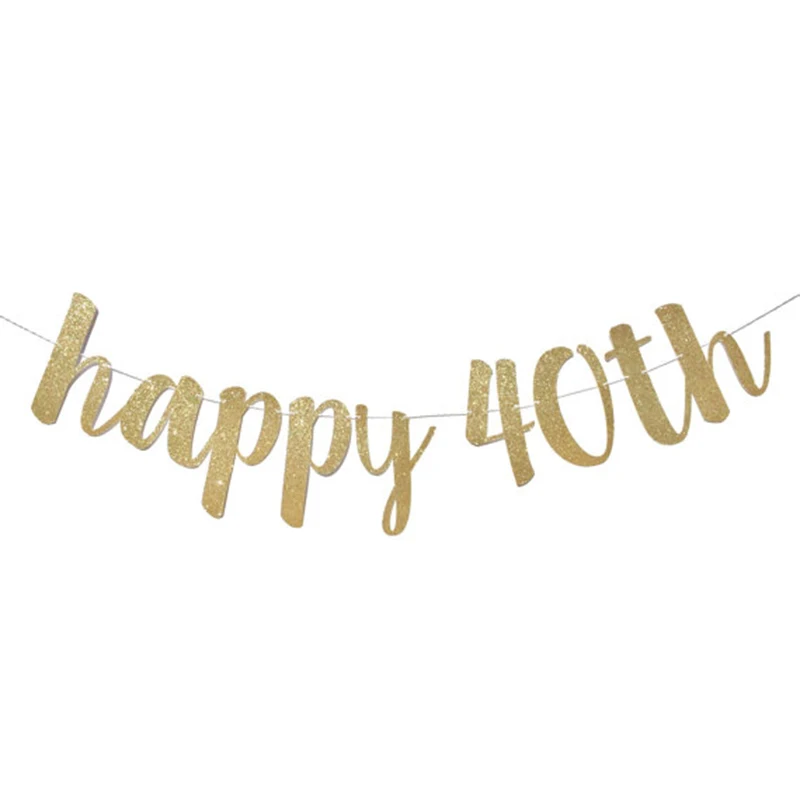 30/40/50/60 тыс. лет, платья на день рождения, декор Золотая блестящая бумага баннер гирлянда воздушный шар "Конфетти" День рождения украшения товары для взрослых - Цвет: 40th
