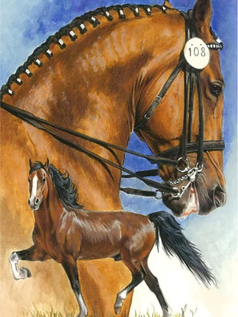 

New Diy 5d diamond painting cross stitch Animal horse crystal full square drill resin unfinished decorative diamond embroidery