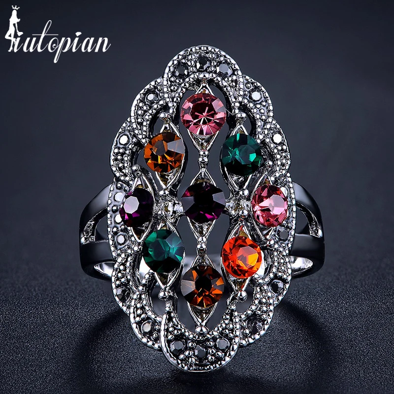 Женское Винтажное кольцо в античном стиле 5 цветов #1821|anel brand|retro ringbrand ring |