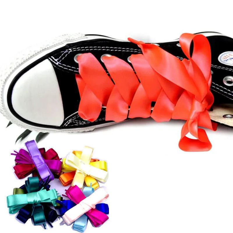 Яркие цвета плоские шелковые крутые вечерние декоративные Ленточные шнурки для