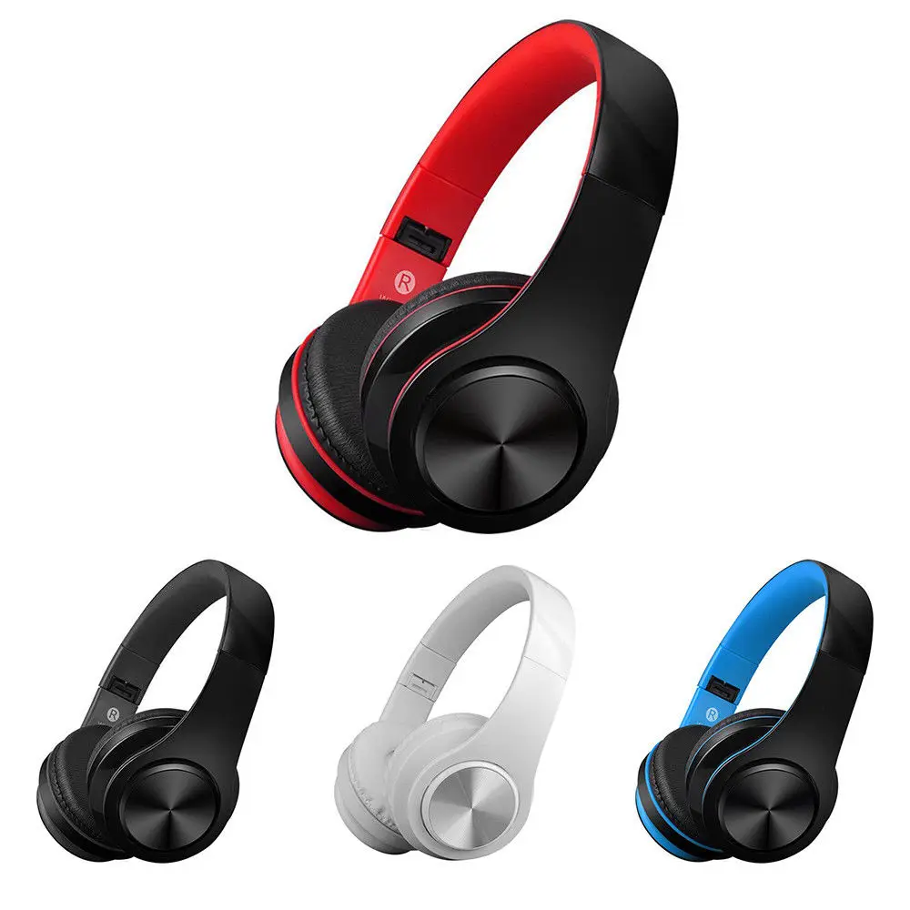 Беспроводные наушники bluetooth 5,0, складные басы, стерео гарнитура, наушники с микрофоном, FM, TF карта, AUX, USB, для iPhone, сотового телефона