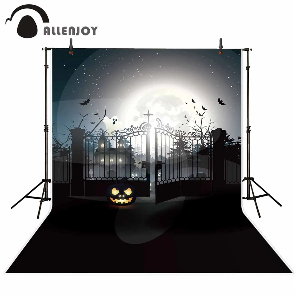 Allenjoy фон для фотосъемки с Луной и люверсами железный забор дверь тыкв
