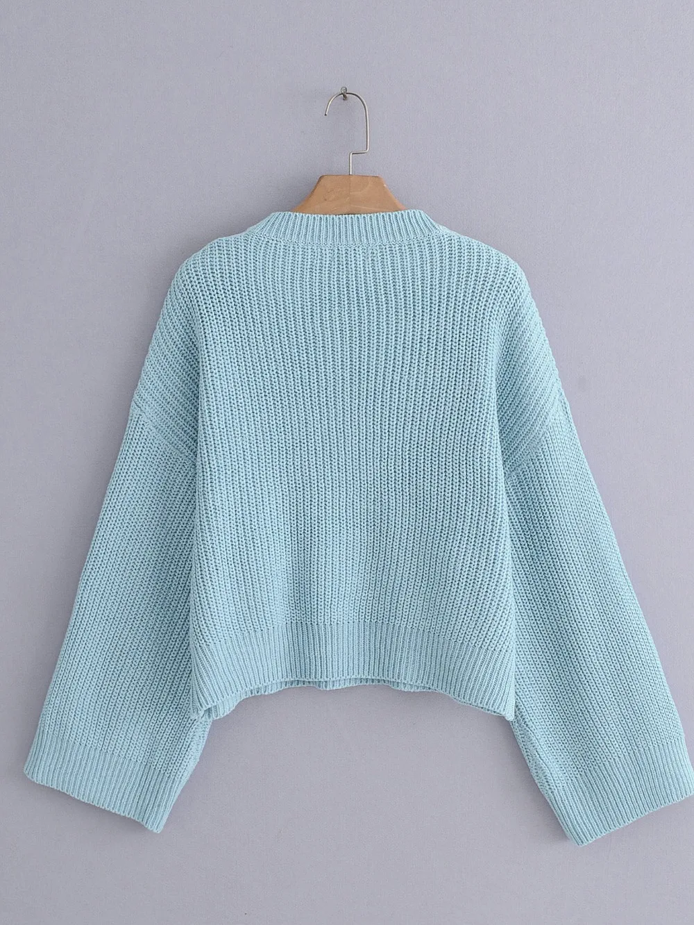

Casual Cropped Sweater Autumn Winter Women And Pullovers Korean Style Long Sleeve Runway V Neck Tops Knitted Jumpers