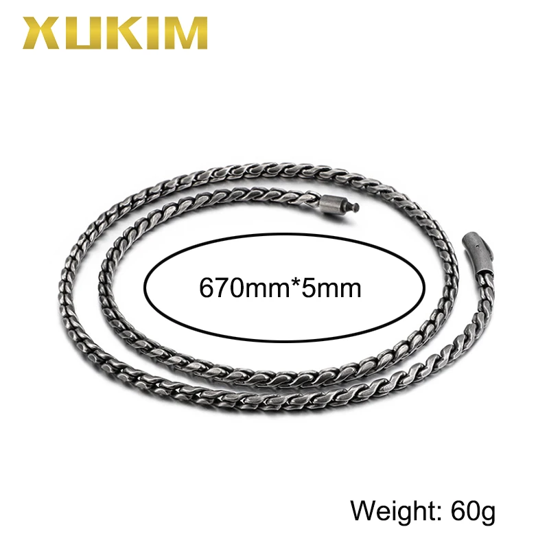 

XCN205 Xukim Jewelry stainless steel gun black color Link Chain necklace men fasion women chain 2019 new hot gift