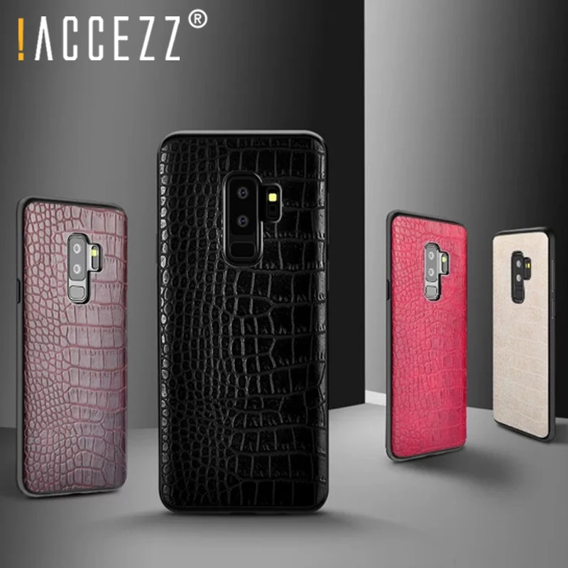 ! ACCEZZ роскошный чехол-накладка из крокодиловой кожи со змеиным узором для Samsung S8 S9