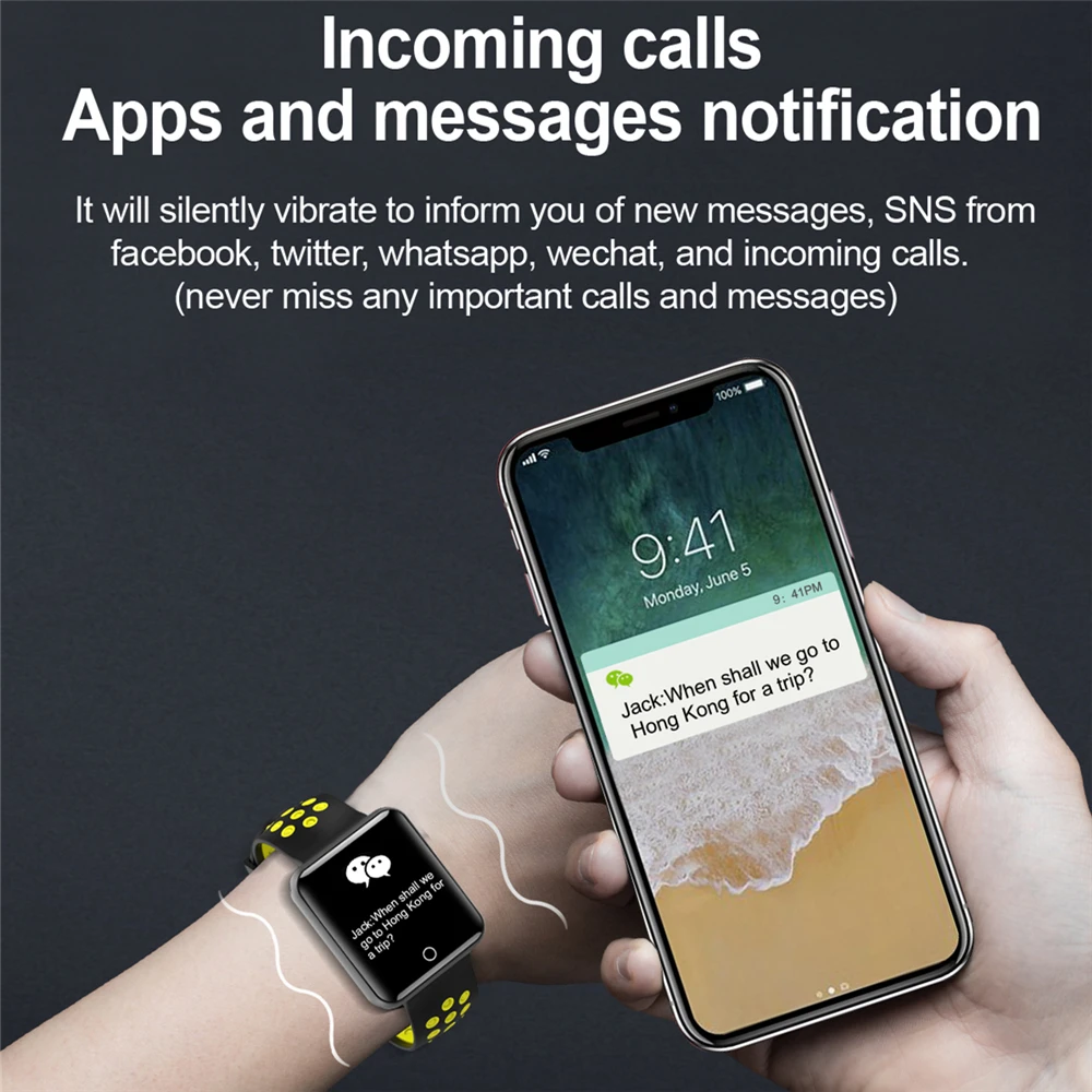 Smart Браслет Watch Sport сердечного ритма крови Давление мониторинг активности Фитнес