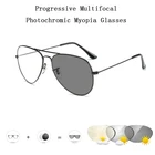 Умные фотохромные прогрессивные многофокальные очки для близорукости, женские и мужские пилотные солнцезащитные очки, очки для близорукости, очки с коротко видимой близорукостью L2