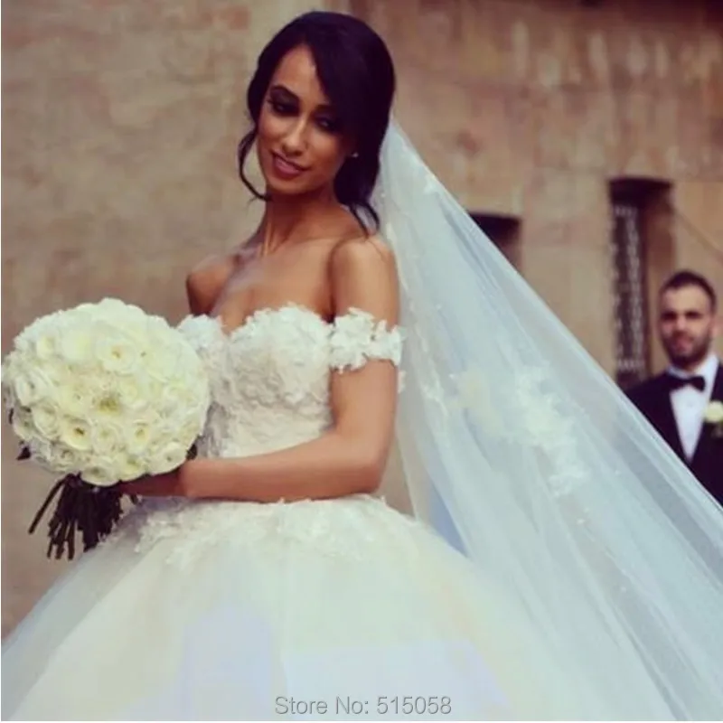Trajes Novia 2015 съемный кружева милая органзы слоистых бальное свадебные платья