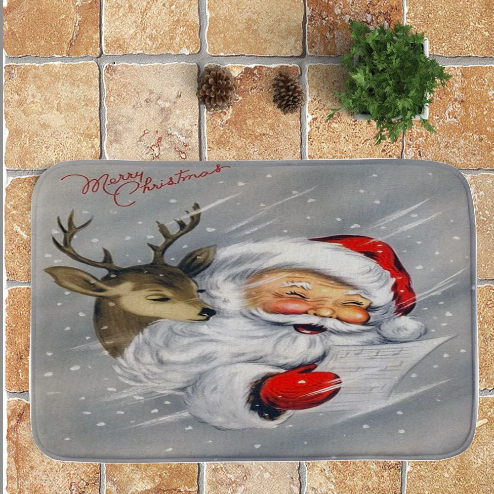 Merry Christmas Придверный коврик Санта-Клаус шаблон письмо пол входная дверь ванной коврик ванна для помещений ковер для дома Nov7