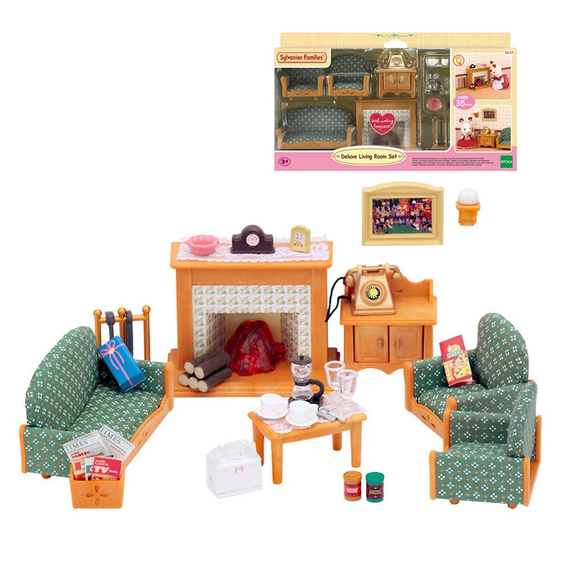 Sylvanian Family кукольный домик аксессуары для мебели сцены гостиной и камина игровой