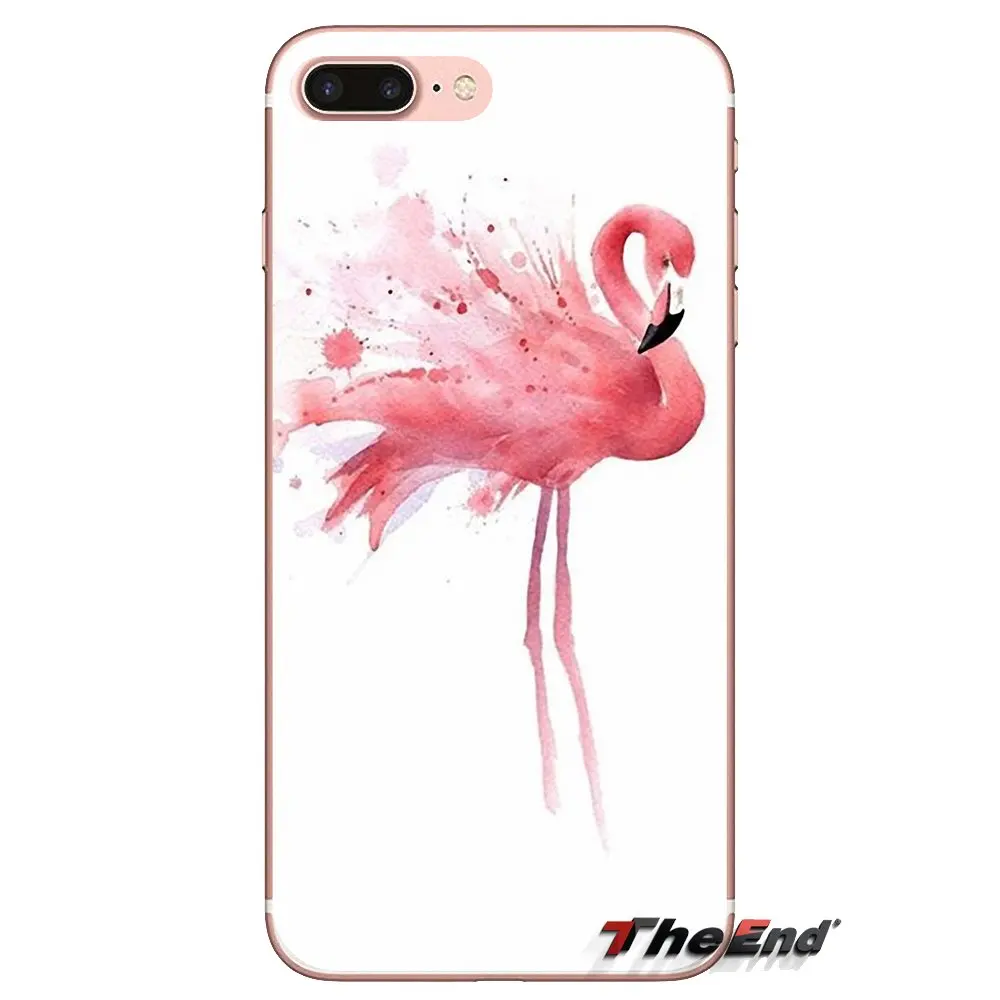 Мягкие прозрачные чехлы для Sony Xperia Z Z1 Z2 Z3 Z5 compact M2 M4 M5 C4 E3 T3 XA Huawei Mate 7 8 Y3II Flamingo Swan Art |