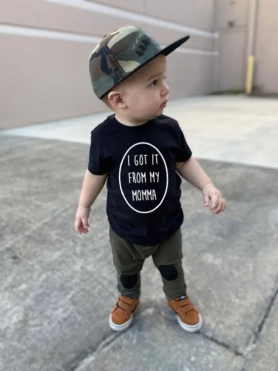 Коллекция года, Детская футболка с надписью «I Got It My Mama» детские летние футболки с короткими рукавами одежда для мальчиков и девочек футболка для маленьких мальчиков, топы для малышей