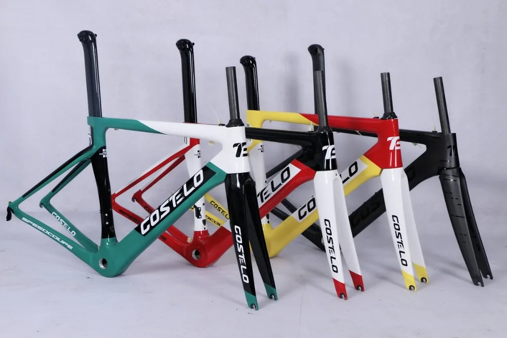 Цвет Costelo Speedcoupe карбоновая шоссейная рама велосипеда Рама Bicicleta углеродное волокно велосипед BSA forks зажим для сиденья гарнитура