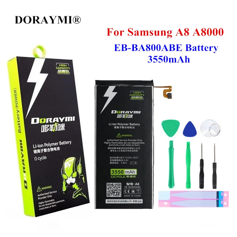 Оригинальный аккумулятор DORAYMI 3550 мАч для Samsung GALAXY A8 A8000 A800F A800YZ A800S сменные батареи