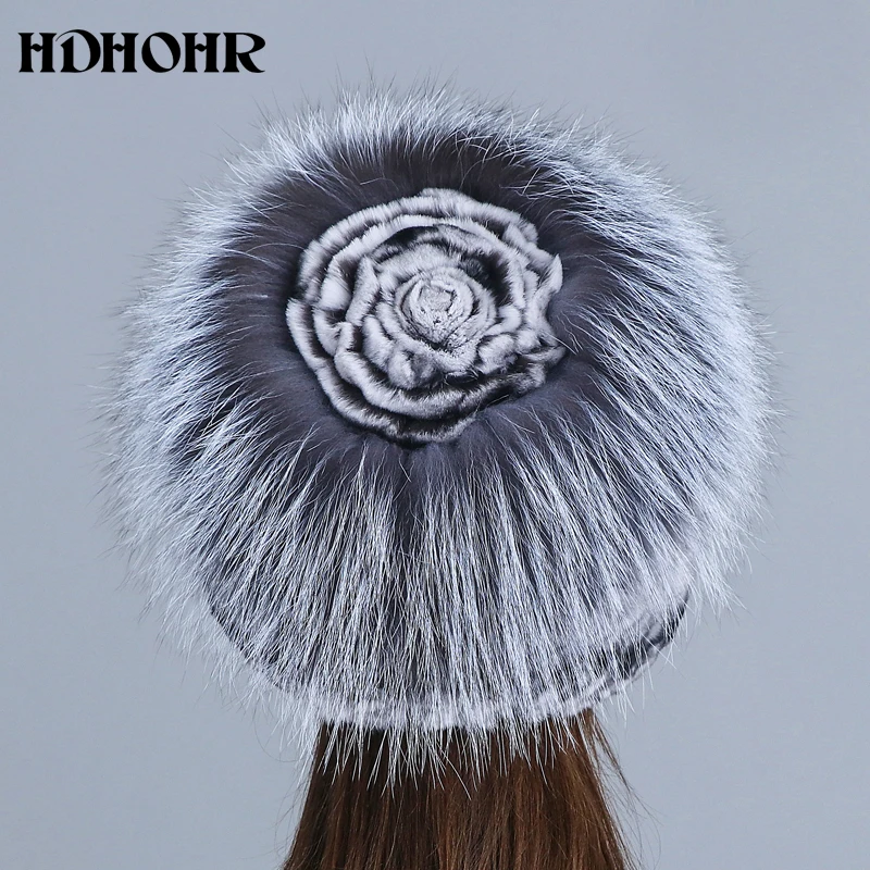 HDHOHR 2020 Новые шапки из натурального меха настоящая женская Шапка бини