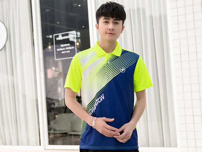 Men Green Shirt Стиль бадминтон одежда, Zumaba Для женщин Для мужчин теннис матч команда обучение одежда, теннис рубашки девушка, теннисная юбка дамы - Цвет: Men Green Shirt