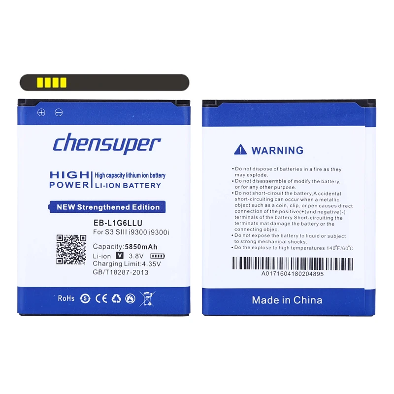 Chensuper 5850 мАч аккумулятор для Samsung S3 SIII i9300 i9305 батарея Galaxy Grand DUOS I9082 Neo