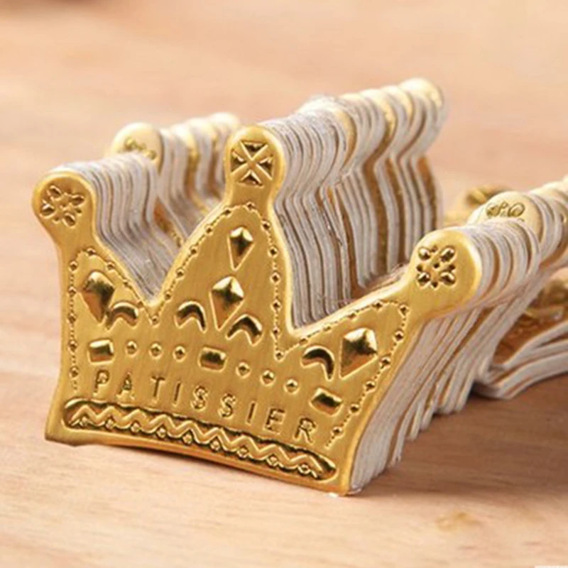 50 шт./пакет картонная коробка для торта Золотая принцесса корона верхние части