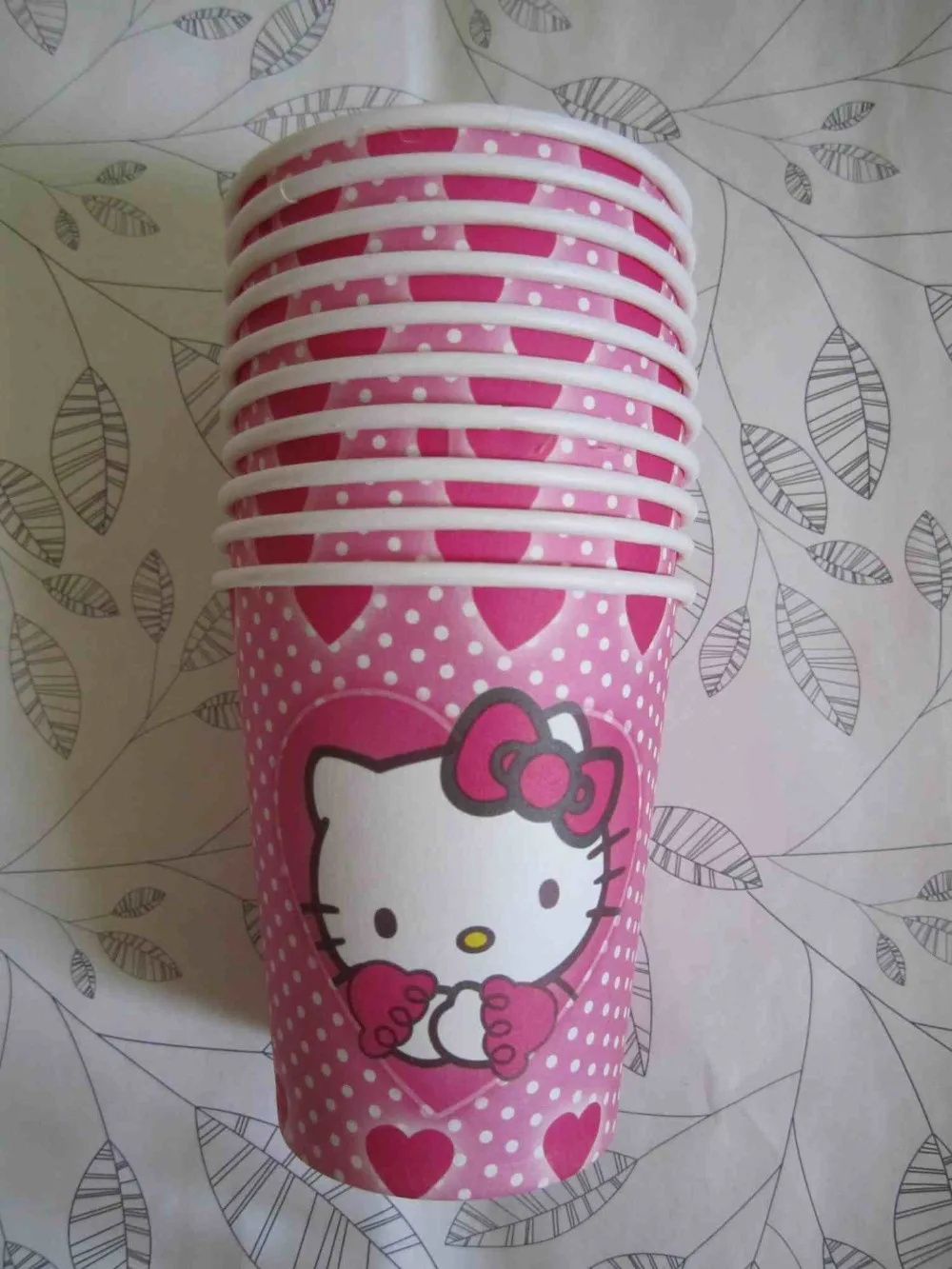 Новый стиль Hello Kitty 40 шт./компл. Мультяшные одноразовые бумажные стаканчики +