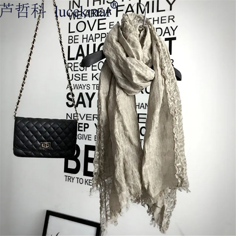 [Lucekmar] 2017 Cotton Linen Newest Scarfs Women Fashionable Shawls And Scarves Plain Solid Muslim Hijab Sjaal Headscarf Wrap | Аксессуары