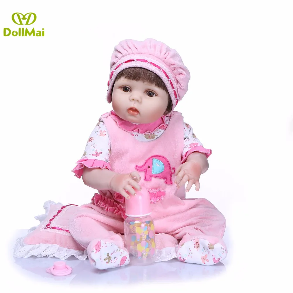 23 inch Real Baby Dolls Full Silicone Vinyl Alive Girl Doll Reborn For Children Gifts bebes reborn menina bonecas | Игрушки и хобби