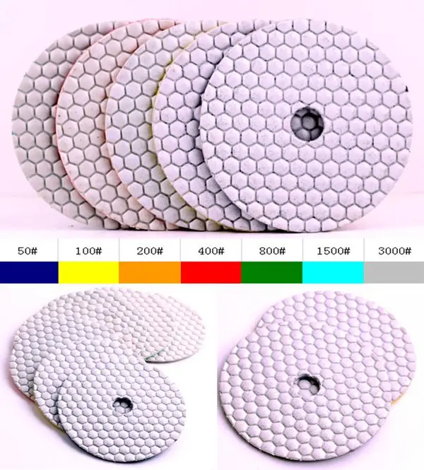 

800# 5"(125mm) granite diamond dry polishing pads,with premium quality and comppetitive price DC-WHPP03