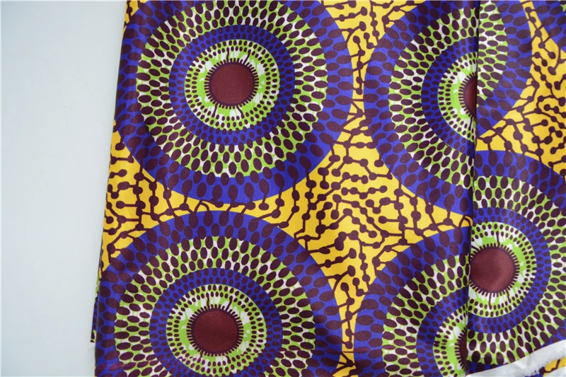 

LIULANZHI Nigeria satin silk fabric yellow color Ankara printed satin fabric 5yards/piece for dress NLL20-43
